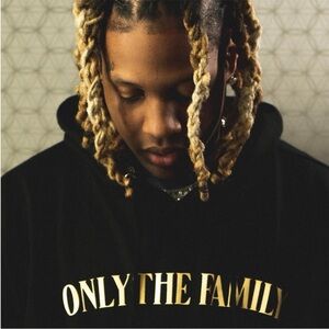 Lil Durk Black Hoodie with Gold Text Size Large